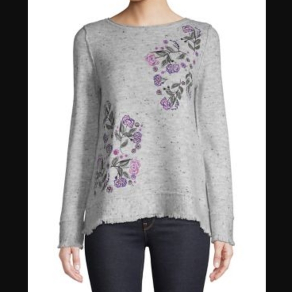 Embroidered floral sweater - Picture 1 of 2